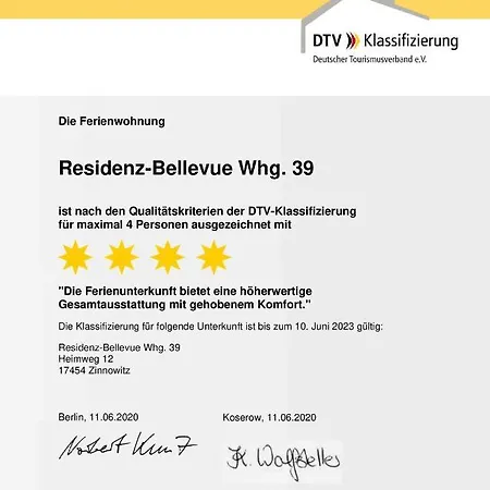 Residenz Bellevue Exklusive 39 * Zinnowitz